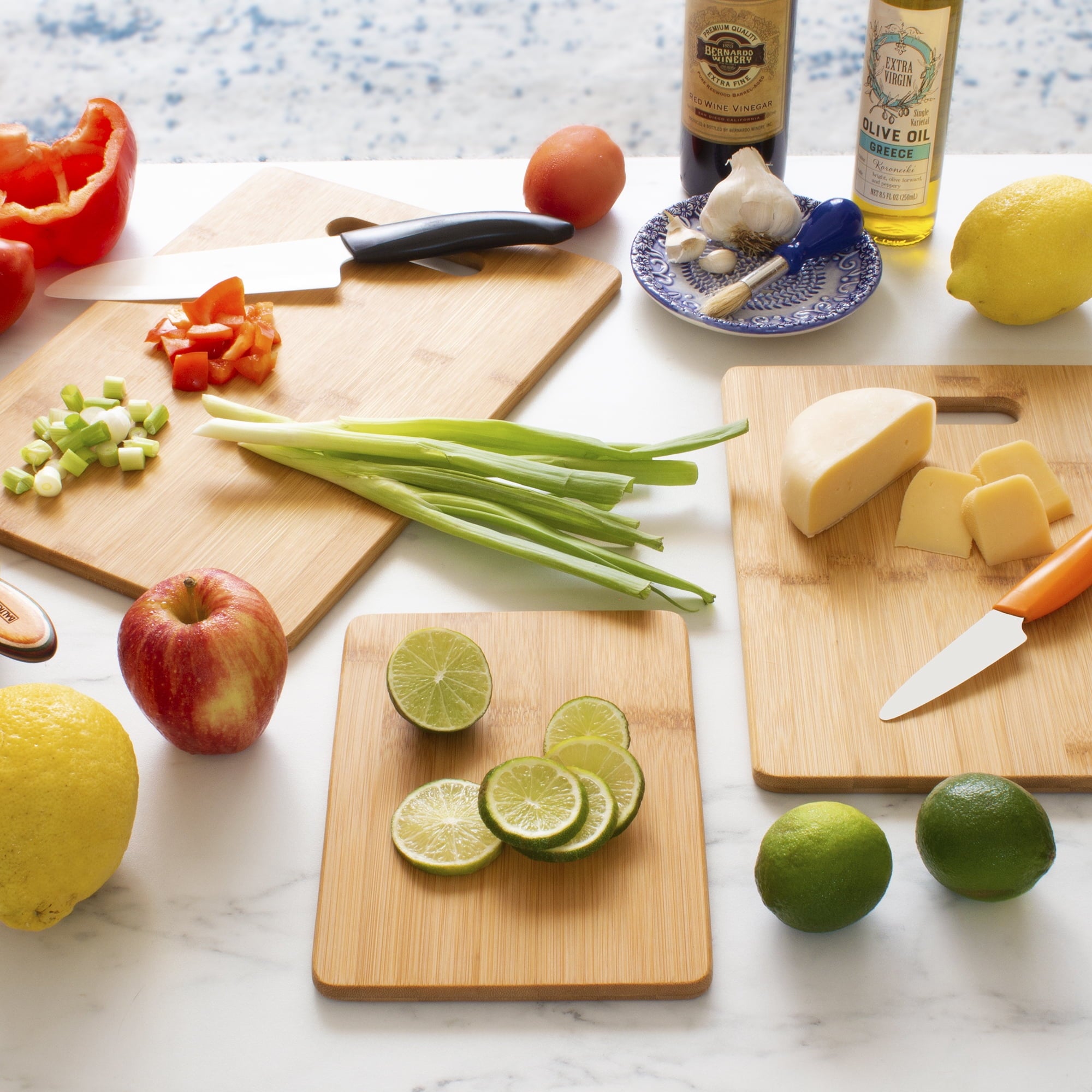 Totally Bamboo 3-Piece Bamboo Wood Cutting Board Set for Kitchen, 3 Assorted Sizes